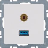 USB/3.5 mm audio soc. out., Q.1/Q.3, p. white velvety