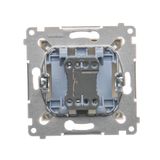 Single contact push button illuminated without pictogram, (module), 16AX, Screw, anthracite, metalic