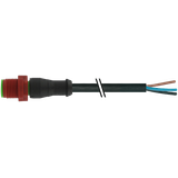 M12 male 0° C-cod. with cable PUR 3x0.75 bk UL/CSA 7.5m