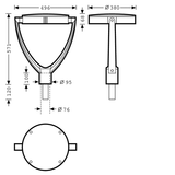 Post-top luminaires Publisca P1 CLO (normal) Lens Anthracite around ET 16W 1500lm 70 asymmetric wide (AB2L) IP23 IK08 5 SDCM 6637340