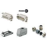 RockStar® HDC kits-Heavy-duty connectors, Kit, HE, Size: 6, Poles: 16, PUSH IN, 500 V, 16 A, diecast aluminium, PG 21
