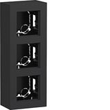 Enclosure incl. cover frame, 3-way, tall, surface-mount, A.8, matte night black
