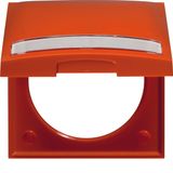 Frame with hinged cover and labelling field, Integro Flow, orange glos