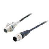 Proximity sensor, inductive, M12, shielded, 3 mm, DC 2-wire no polarity, NC, 0.3 m pigtail PUR with Junction Connector M12, oil-resistant E2ER0012F