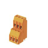 Printed circuit board terminals, 5.08 mm, Number of poles: 30, 90°, Solder pin length (l): 3.2 mm, tinned, orange, Clamping yoke connection, Clamping range, max. : 6 mm², Box