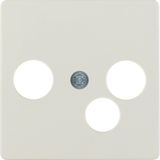 Central plate for broadband modem box, white, glossy