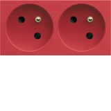 Dble socket trunk gallery 2P+E 16A red