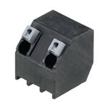 Printed circuit board terminals, 7.50 mm, Number of poles: 2, 135°, Solder pin length (l): 1.5 mm, black, PUSH IN with actuator, Clamping range, max. : 1.5 mm², Tube