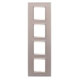 LUX INTERNATIONAL PLATE - IN GLASS - 2+2+2+2 MODULES VERTICAL - PERLY GRAY - INNER FRAME MATT LIGHT BRONZE - CHORUSMART