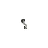Adjustable shaped metal revolving lever with technopolymer roller ? 20 mm, with external metallic parts in stainless steel