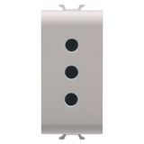ITALIAN STANDARD SOCKET-OUTLET 250V ac - 2P+E 10A - P11 - 1 MODULE - NATURAL SATIN BEIGE - CHORUSMART
