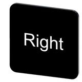 Labeling plate 22 x 22 mm, label black, labeling: Rechts