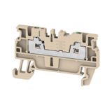 Feed-through terminal block, SNAP IN, beige, 1.5 mm², 17.5 A, 500 V, N