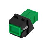 SC Keystone module, SM, OS2 APC (green), black (similar to RAL 9005)