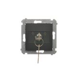 Roller blind momentary switch with key, 5A, black matt