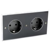 Art d'Arnould univers Memory double standard schuko horizontal power socket 2P+E 16A 250V - Crystal Memory
