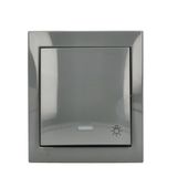 Splash-proof "light" push button with indicator light, IP44, 10AX, dark grey
