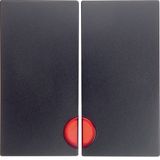 Rocker 2gang, redlens , B.3/B.7, ant., matt