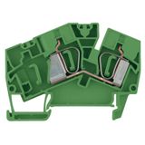 Feed-through terminal, Tension-clamp connection, 6 mm², 400 V, 41 A, green