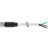 M8 female 0° A-cod. with cable PUR 4x0.34 gy 2.5 m