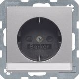 SCHUKO sock. outl. w. lab. field a. enh. cont. prot., Q1/Q3, alu velve