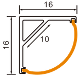 Aluminium Profile with PC Cover 3m L-Type