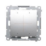 Electronic 4-fold switch/push-button, 6A, Silver matt, metalic