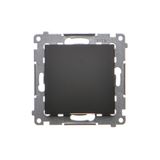 Single switch, (module), 16AX, Screw, black matt