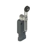 Modular prewired switch with adjustablelength straight metal revolving lever diam. 20 roller