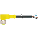 M12 female 90° A-cod. with cable AIDA PUR 4x0.34 bk UL/CSA+drag ch. 25