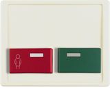 Centre plate red + green button, arsys, white glossy