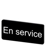 Labeling plate 12.5 x 27 mm, label black, labeling: En Service