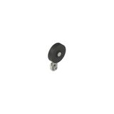 Adjustable straight metal revolving lever with rubber roller, ? 40 mm