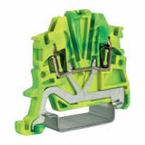 Sping-clamp terminal block 1.5mm2, 2-poles, 1-level, earth connection