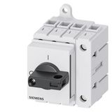 Switch disconnector 3LD3, Iu 25 A main control switch 3-pole + N