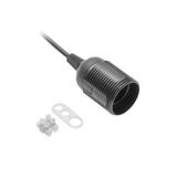 Socket E27 with cable and terminal block, black