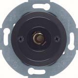 Push-button/pilot lamp E10, NO contact, centre plate, 1930/glass, blac