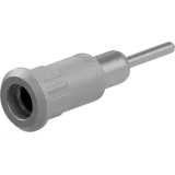 4 mm socket, round plug connection, mounting Ø 8.2 mm, gray, 64.3011-28
