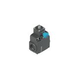Position switch with short piston plunger and reset device