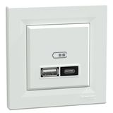 USB Charger Asfora A+C 21W White