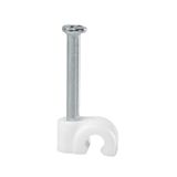 FLOP-3 cable holder with nail, round cable ⌀3mm, white, nail: 2x17mm