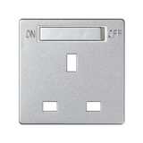 Cover for british standard socket with switch, aluminum
