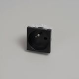 FRENCH BELGIAN SOCKET MODULE / TYPE E / 45 MM / BLACK