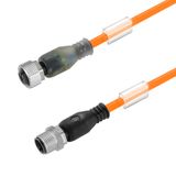 Sensor/actuator line, M12 / M12, Number of poles : 4, 2.5 m, pin, straight - socket, straight, Shielded: No, LED: Yes, Sheath material: PUR, Halogen: Yes