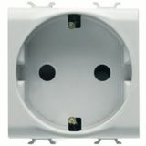 GERMAN STANDARD SOCKET-OUTLET 250V ac - QUICK WIRING TERMINALS - 2P+E 16A - 2 MODULES - SATIN WHITE - CHORUSMART