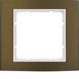 Frame 1gang, B.3, al. brown/p. white matt, al. anodised