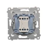 Single contact push button illuminated without pictogram, (module), 16AX, Screw, cream white/electro white