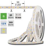 LED strip SMD5050 green, 60LED/m, 14.4W/m, 720lm/m, IP54, DC 12V, 10mm, 5m