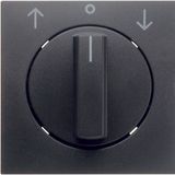 Centre plate rotary knob rotary switch blinds, Berker B.3/B.7, anthrac