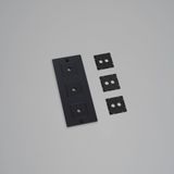 3G WALL PLATE / VERTICAL / WITH INFILLS / WITHOUT LOGO / BLACK